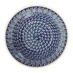 Polish Pottery Zaklady Extra-Deep 8" Bowl (Mosaic Blues) | Y985A-D910 Additional Image at PolishPotteryOutlet.com