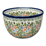 Bowl, Round, Extra-Deep, 8" in "Floral Swallows" by Zaklady | Y985A-DU182