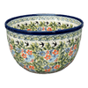 Polish Pottery Zaklady 8" Extra-Deep Bowl (Floral Swallows) | Y985A-DU182 at PolishPotteryOutlet.com