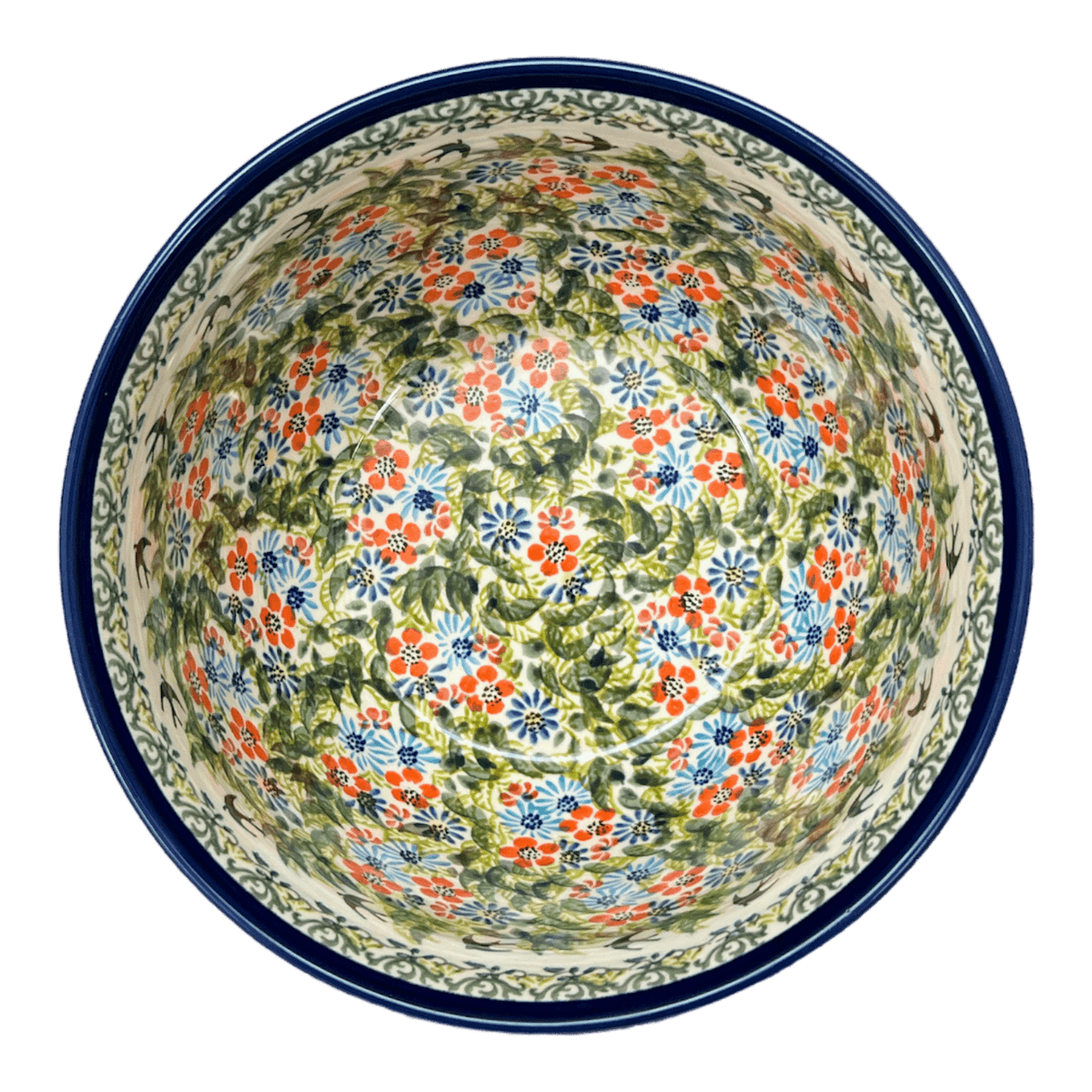 Bowl, Round, Extra-Deep, 8" in "Floral Swallows" by Zaklady | Y985A-DU182