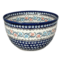 A picture of a Polish Pottery Zaklady Extra- Deep 10.5" Bowl (Climbing Aster) | Y986A-A1145A as shown at PolishPotteryOutlet.com/products/10-5-bowl-climbing-aster-y986a-a1145a