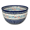 Polish Pottery Zaklady Extra- Deep 10.5" Bowl (Climbing Aster) | Y986A-A1145A at PolishPotteryOutlet.com