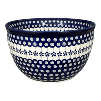 A picture of a Polish Pottery Zaklady Extra- Deep 10.5" Bowl (Petite Floral Peacock) | Y986A-A166A as shown at PolishPotteryOutlet.com/products/extra-deep-10-5-bowl-petite-floral-peacock-y986a-a166a