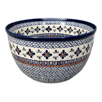 Blue Rose Polish Pottery  Mosaic Flower Large Mixing Bowl