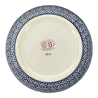 A picture of a Polish Pottery Zaklady Extra- Deep 10.5" Bowl (Blue Mosaic Flower) | Y986A-A221A as shown at PolishPotteryOutlet.com/products/zaklady-10-5-bowl-blue-mosaic-flower-y986a-a221a