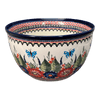 Polish Pottery Extra- Deep 10.5" Bowl (Butterfly Bouquet) | Y986A-ART149 at PolishPotteryOutlet.com