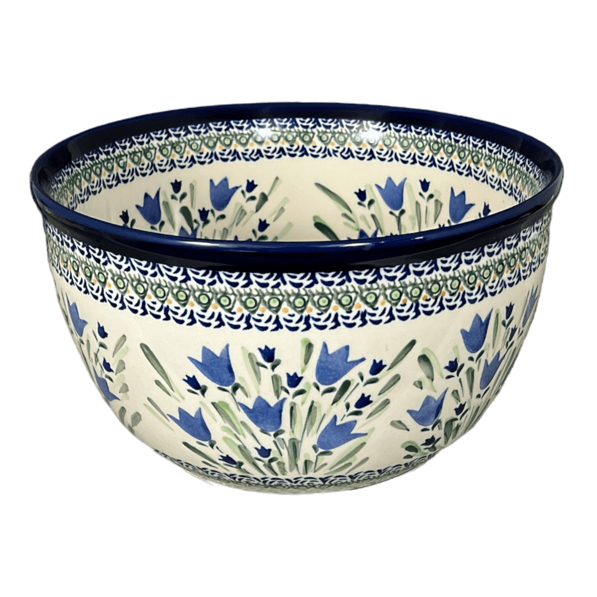 Bowl, Round, Extra Deep, 10.5" in "Blue Tulips" by Zaklady | Y986A-ART160