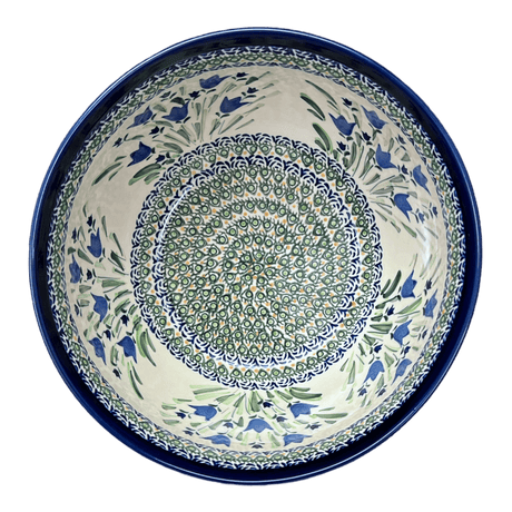 Bowl, Round, Extra Deep, 10.5" in "Blue Tulips" by Zaklady | Y986A-ART160