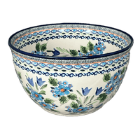 A picture of a Polish Pottery Zaklady Extra- Deep 10.5" Bowl (Julie's Garden) | Y986A-ART165 as shown at PolishPotteryOutlet.com/products/zaklady-10-5-bowl-julies-garden-y986a-art165