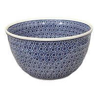 A picture of a Polish Pottery Zaklady Extra- Deep 10.5" Bowl (Ditsy Daisies) | Y986A-D120 as shown at PolishPotteryOutlet.com/products/zaklady-10-5-bowl-daisy-dot-y986a-d120