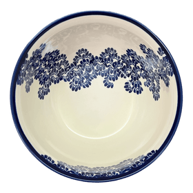 Polish Pottery Extra- Deep 10.5" Bowl (Blue Floral Vines) | Y986A-D1210A Additional Image at PolishPotteryOutlet.com