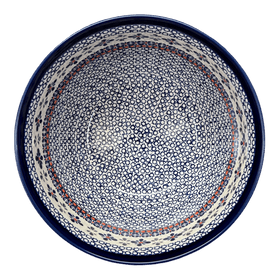 Polish Pottery Zaklady Extra- Deep 10.5" Bowl (Mosaic Blues) | Y986A-D910 Additional Image at PolishPotteryOutlet.com