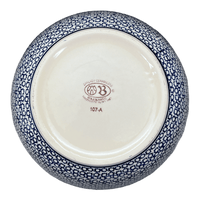 A picture of a Polish Pottery Extra- Deep 10.5" Bowl (Mosaic Blues) | Y986A-D910 as shown at PolishPotteryOutlet.com/products/zaklady-10-5-bowl-mosaic-blues-y986a-d910