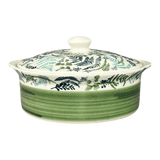 Baker, Round, with Lid, Deep, 8" in "Scattered Ferns in Green" by Manufaktura | Z128S-GZ44