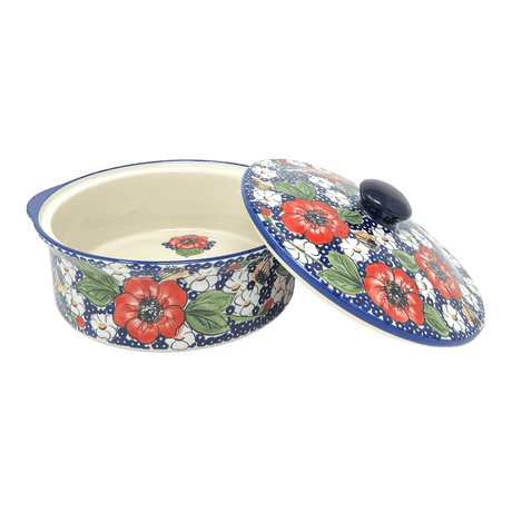 Baker, Round, with Lid, Deep, 8" in "Poppies & Posies" by Manufaktura | Z128S-IM02