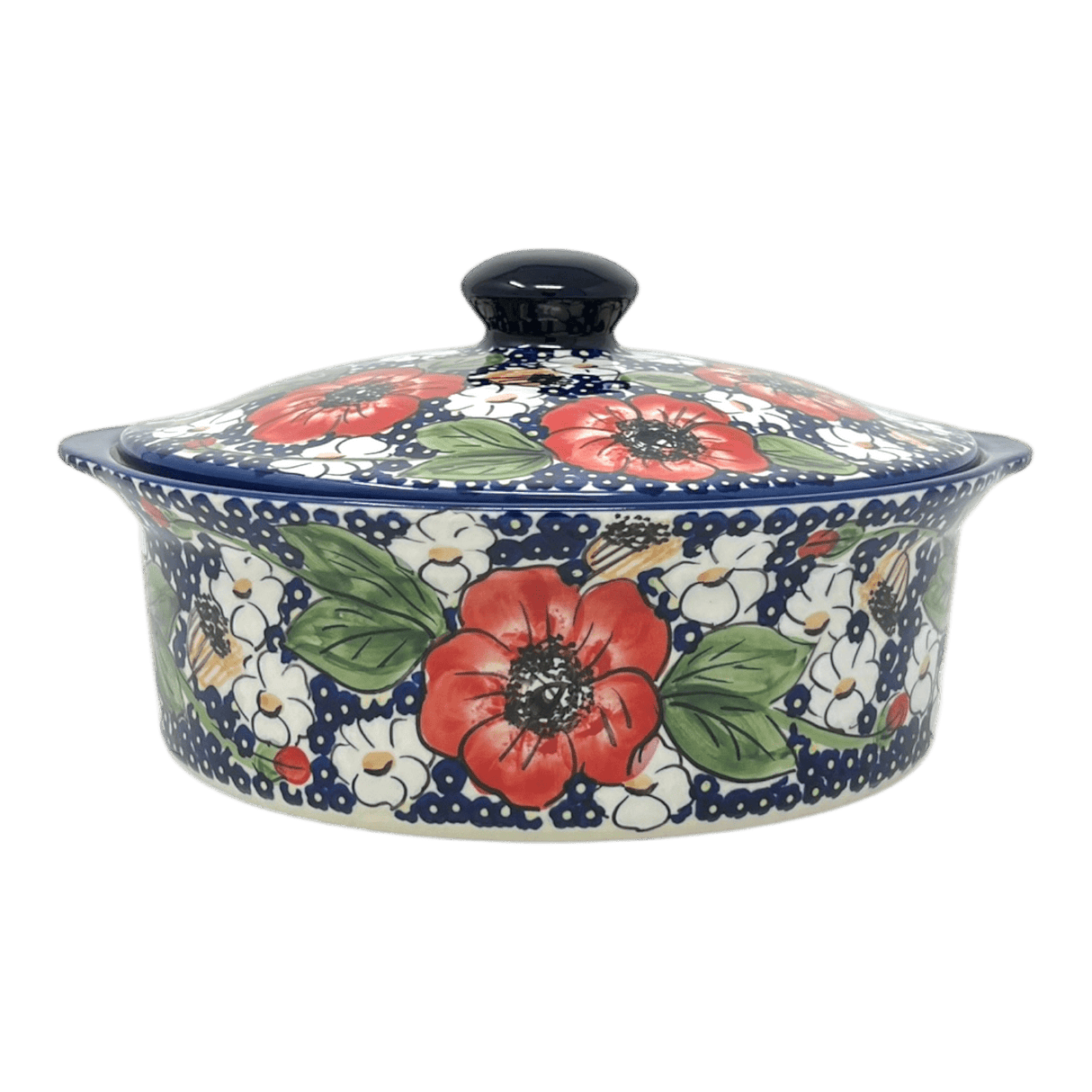 Baker, Round, with Lid, Deep, 8" in "Poppies & Posies" by Manufaktura | Z128S-IM02