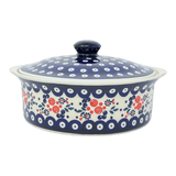 Baker, Round, with Lid, Deep, 8" in "Berry Dot" by Manufaktura | Z128T-BL04
