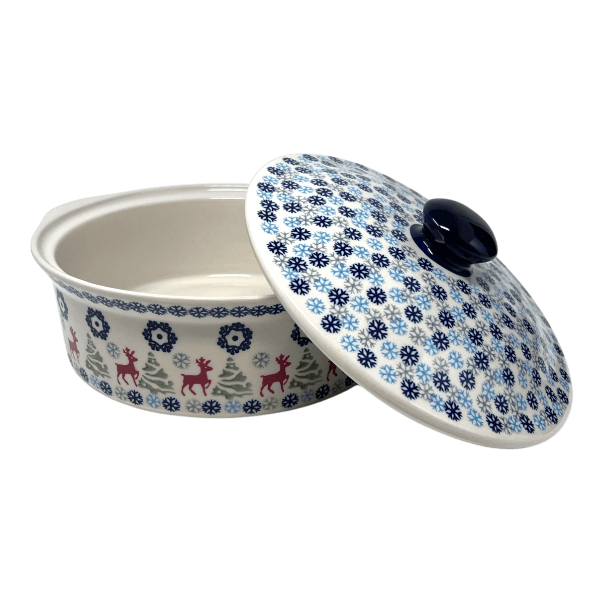 Baker, Round, with Lid, Deep, 8" in "Reindeer Games" by Manufaktura | Z128T-BL07