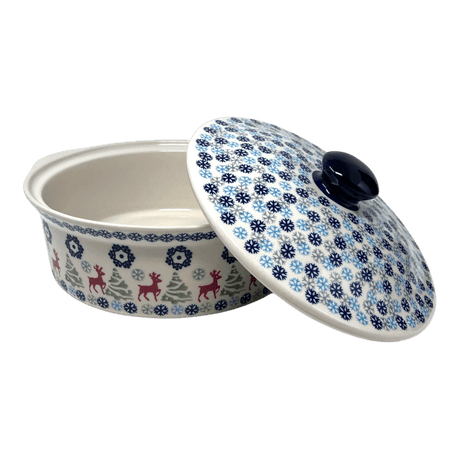 Baker, Round, with Lid, Deep, 8" in "Reindeer Games" by Manufaktura | Z128T-BL07