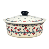 Baker, Round, with Lid, Deep, 8" in "Red Bird" by Manufaktura | Z128T-GILE
