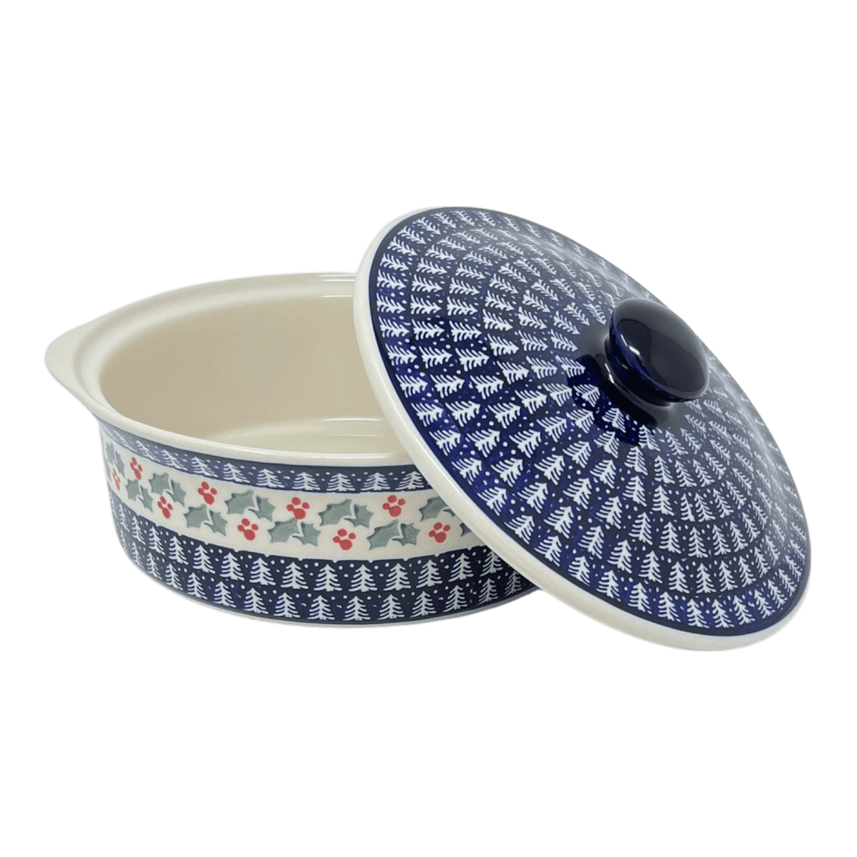 Baker, Round, with Lid, Deep, 8" in "Holiday Cheer" by Manufaktura | Z128T-NOS2