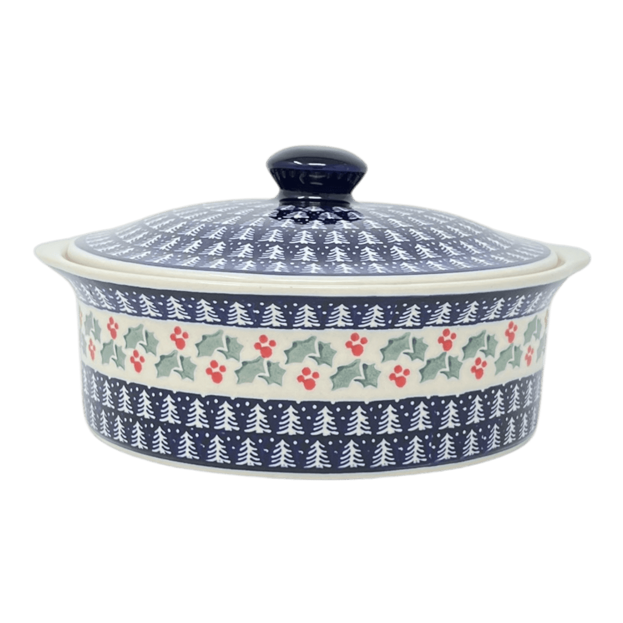 Baker, Round, with Lid, Deep, 8" in "Holiday Cheer" by Manufaktura | Z128T-NOS2