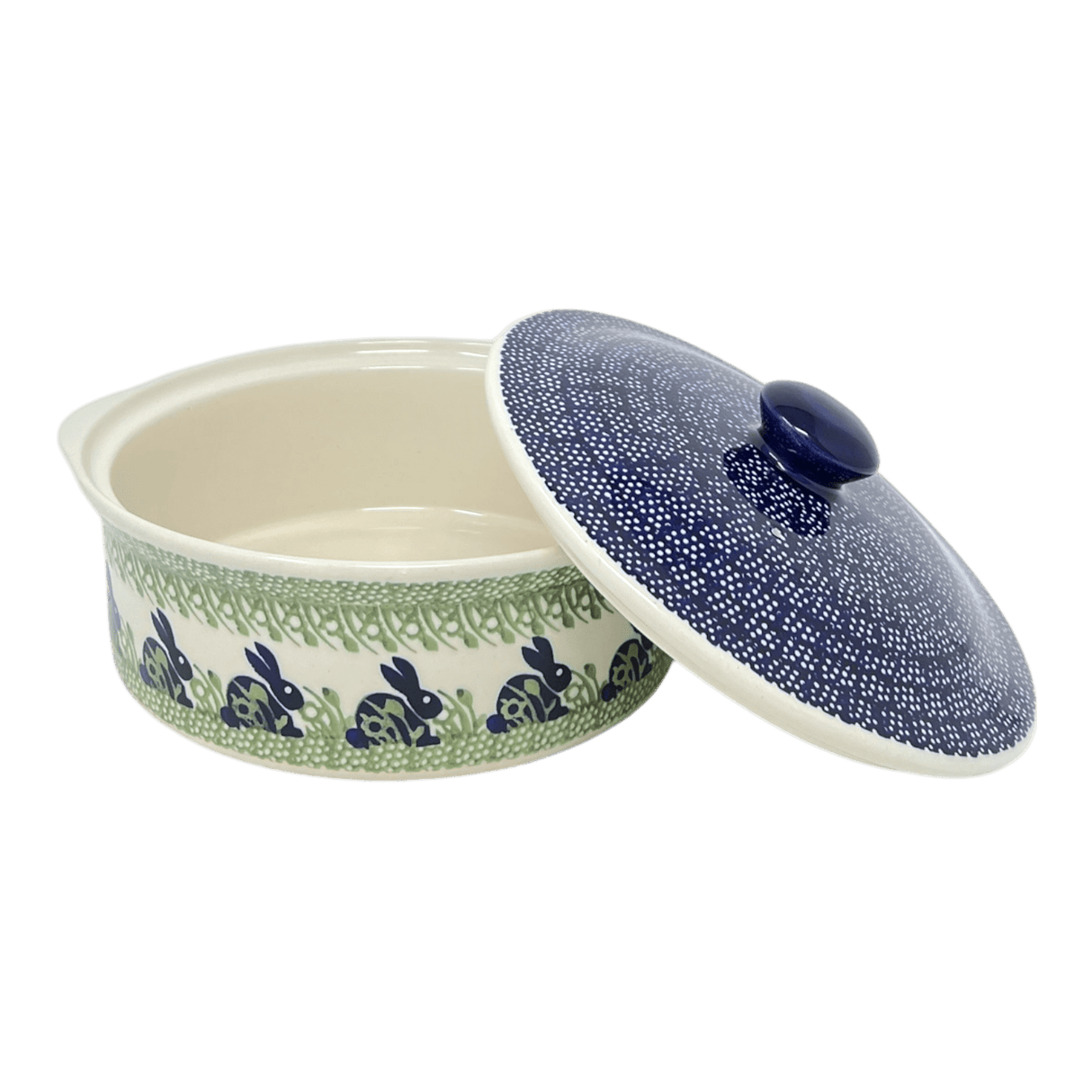 Baker, Round, with Lid, Deep, 8" in "Bunny Love" by Manufaktura | Z128T-P324