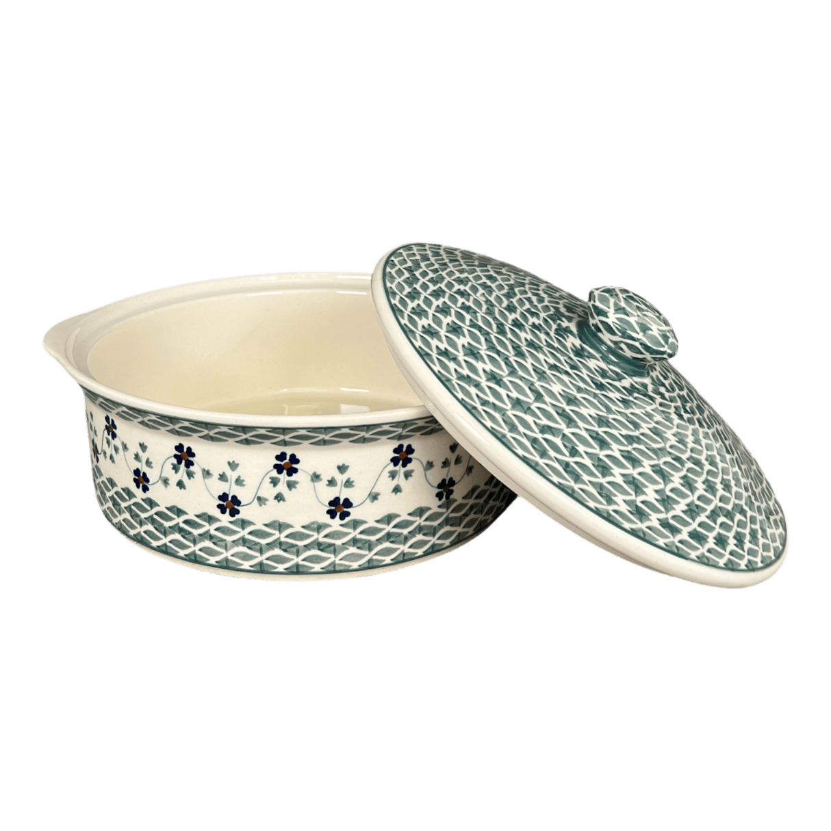 Baker, Round, with Lid, Deep, 8" in "Woven Pansies" by Manufaktura | Z128T-RV