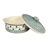 Baker, Round, with Lid, Deep, 8" in "Woven Pansies" by Manufaktura | Z128T-RV