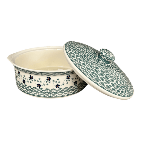 Baker, Round, with Lid, Deep, 8" in "Woven Pansies" by Manufaktura | Z128T-RV