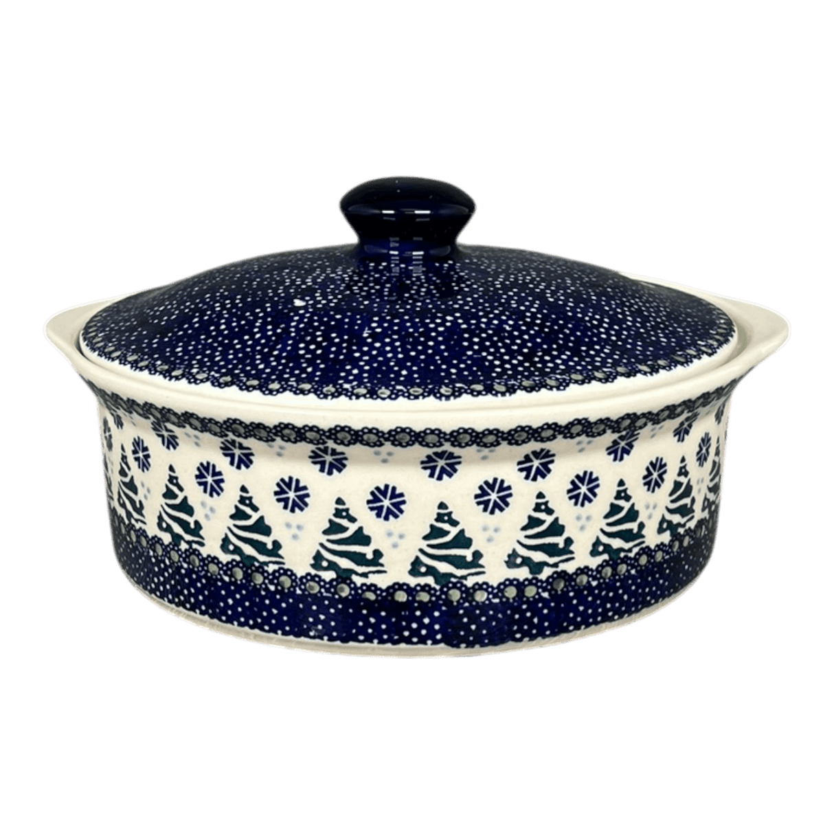 Baker, Round, with Lid, Deep, 8" in "Snowy Pines" by Manufaktura | Z128T-U22