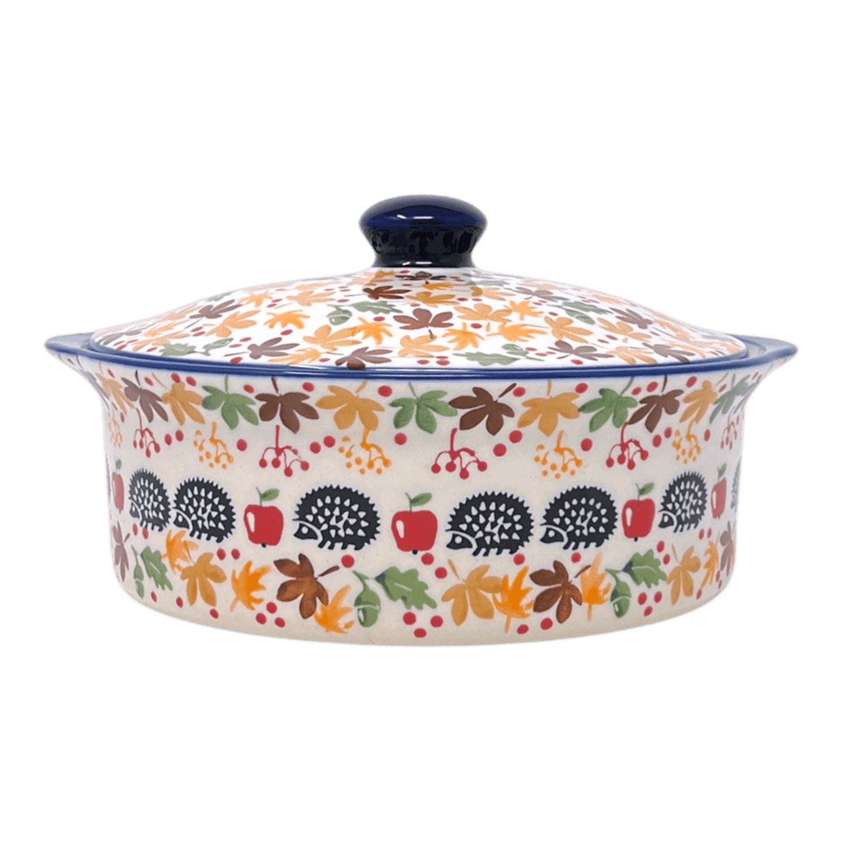 Baker, Round, with Lid, Deep, 8" in "Hedgehog Harvest" by Manufaktura | Z128U-AS71