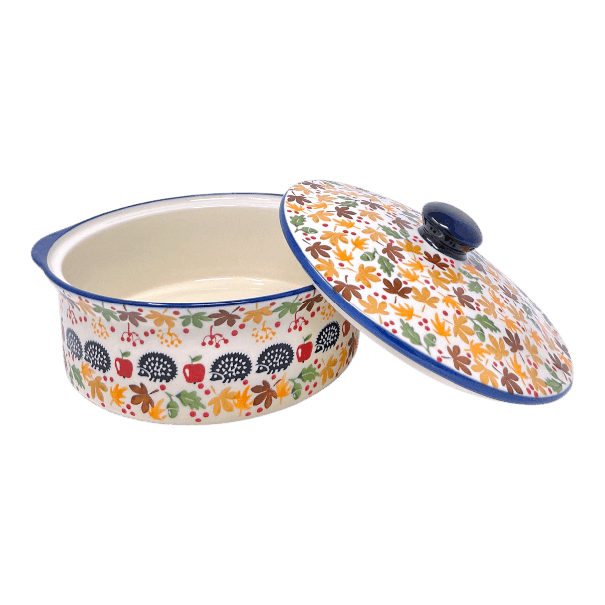 Baker, Round, with Lid, Deep, 8" in "Hedgehog Harvest" by Manufaktura | Z128U-AS71