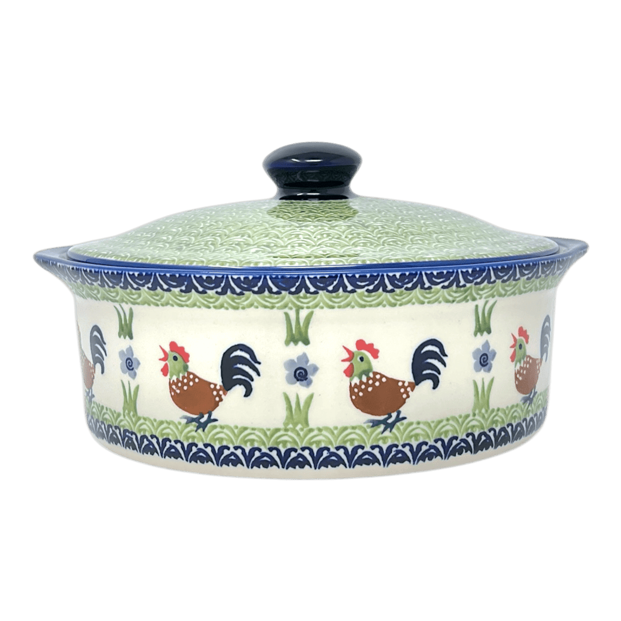Baker, Round, with Lid, Deep, 8" in "Chicken Dance" by Manufaktura | Z128U-P320