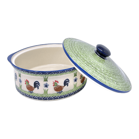 Baker, Round, with Lid, Deep, 8" in "Chicken Dance" by Manufaktura | Z128U-P320
