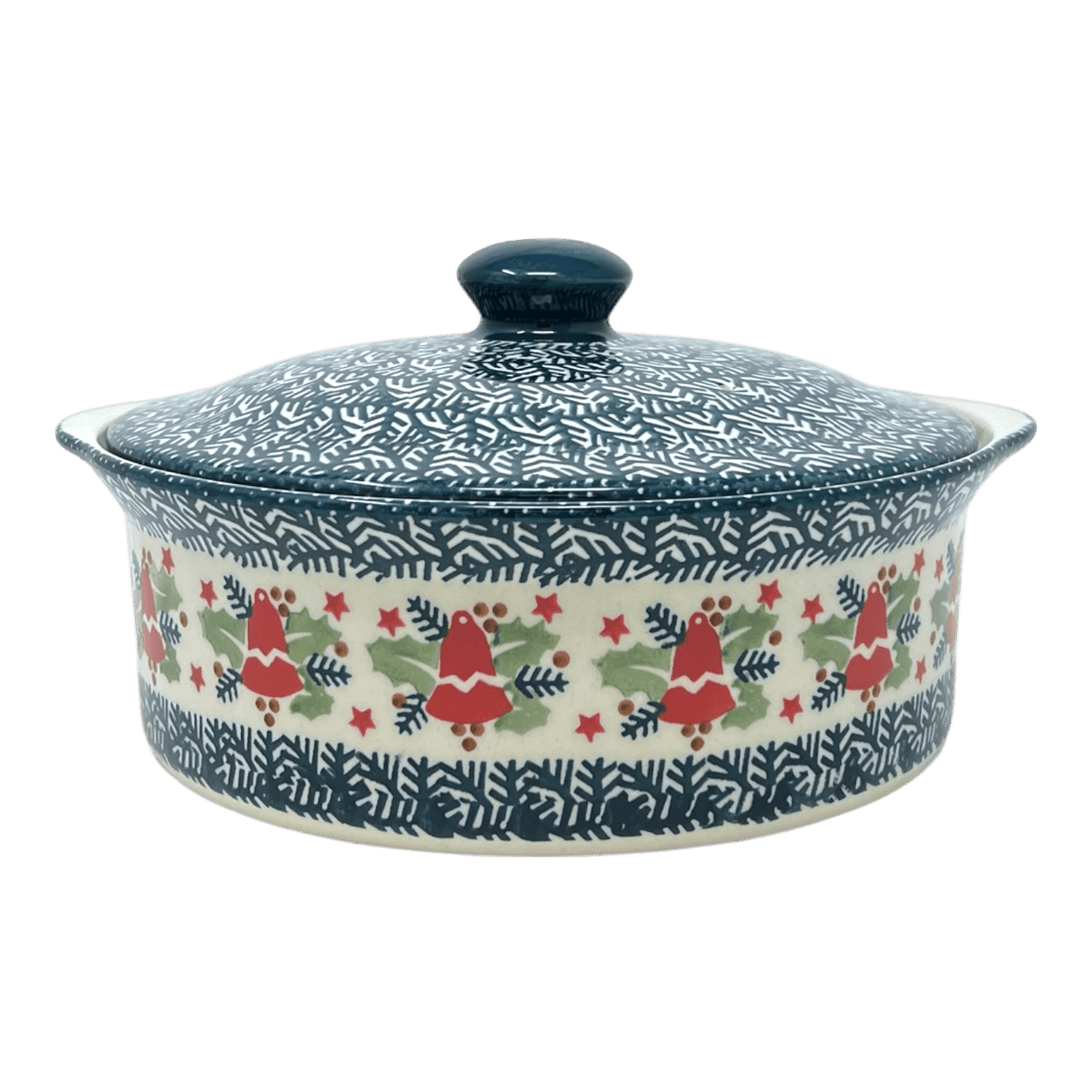 Baker, Round, with Lid, Deep, 8" in "Evergreen Bells" by Manufaktura | Z128U-PZDG