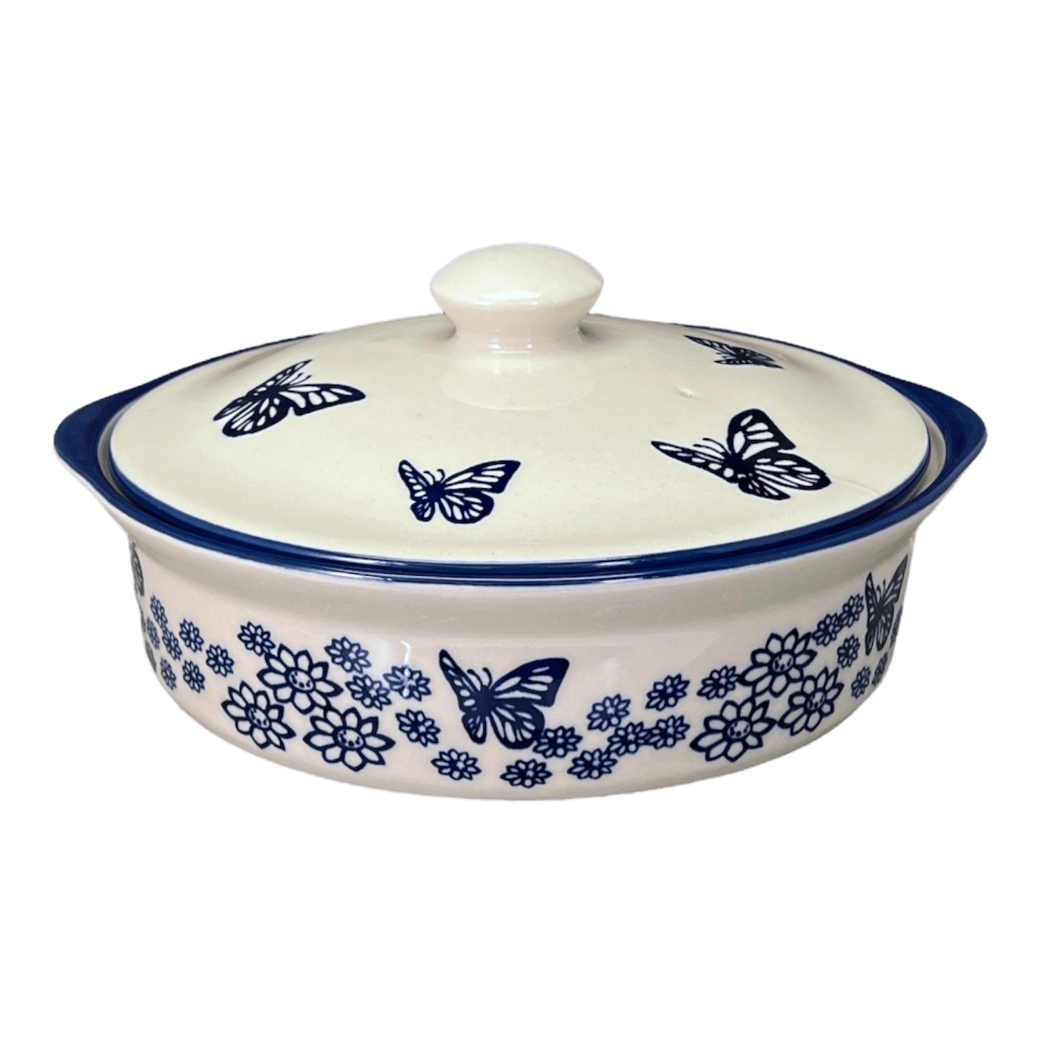 Polish Pottery Baker - Bundt Pan - White Poppy A55-2222a