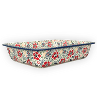 A picture of a Polish Pottery Lasagna Pan (Full Bloom) | Z139S-EO34 as shown at PolishPotteryOutlet.com/products/11-x-14-lasagna-baker-full-bloom-z139s-eo34