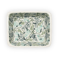 A picture of a Polish Pottery Lasagna Pan (Scattered Ferns) | Z139S-GZ39 as shown at PolishPotteryOutlet.com/products/deep-dish-lasagna-pan-scattered-ferns-z139s-gz39