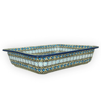 A picture of a Polish Pottery Lasagna Pan (Blue Bells) | Z139S-KLDN as shown at PolishPotteryOutlet.com/products/11-x-14-lasagna-baker-blue-bells-z139s-kldn