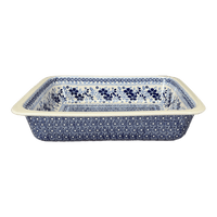 A picture of a Polish Pottery Baker, Lasagna Pan, 11" x 14" in "Duet in Blue" by Manufaktura | Z139S-SB01 as shown at PolishPotteryOutlet.com/products/deep-dish-lasagna-pan-duet-in-blue-z139s-sb01