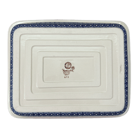 A picture of a Polish Pottery Baker, Lasagna Pan, 11" x 14" in "Duet in Blue" by Manufaktura | Z139S-SB01 as shown at PolishPotteryOutlet.com/products/deep-dish-lasagna-pan-duet-in-blue-z139s-sb01