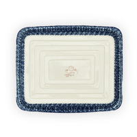 A picture of a Polish Pottery Lasagna Pan (Butterfly Bliss) | Z139S-WK73 as shown at PolishPotteryOutlet.com/products/deep-dish-lasagna-pan-butterfly-bliss-z139s-wk73
