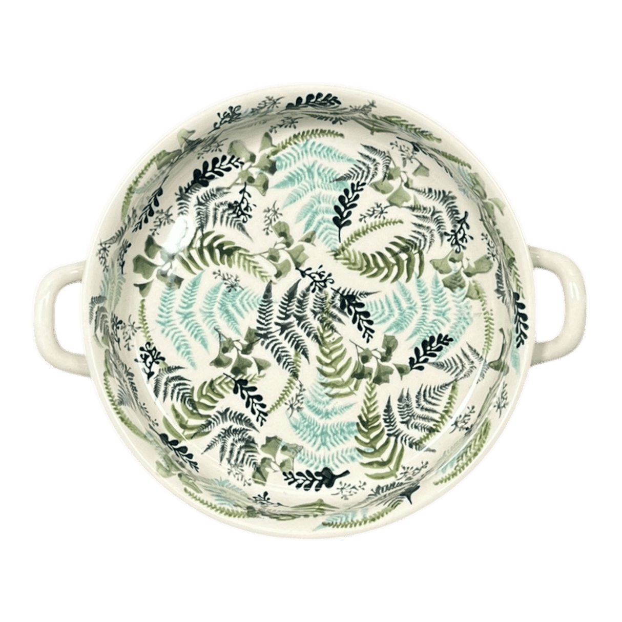 Casserole, Round, Handles, 9.25" in "Scattered Ferns" by Manufaktura | Z140S-GZ39