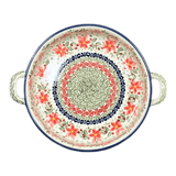 Casserole, Round, Handles, 9.25" in "Pink Poinsettia" by Manufaktura | Z140S-PS14