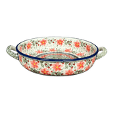 Casserole, Round, Handles, 9.25" in "Pink Poinsettia" by Manufaktura | Z140S-PS14