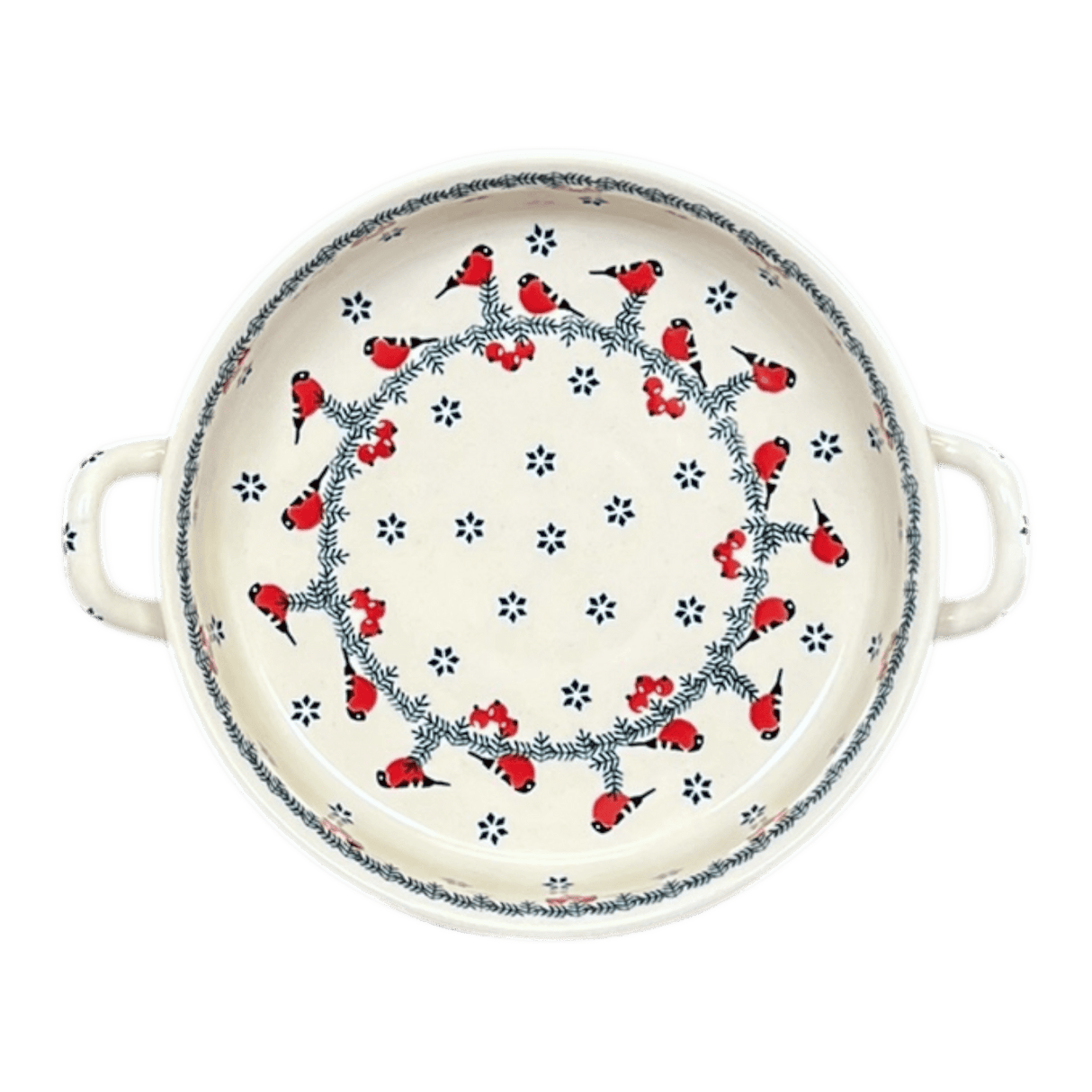 Casserole, Round, Handles, 9.25" in "Red Bird" by Manufaktura | Z140T-GILE