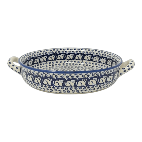 Casserole, Round, Handles, 9.25" in "Kitty Cat Path" by Manufaktura | Z140T-KOT6