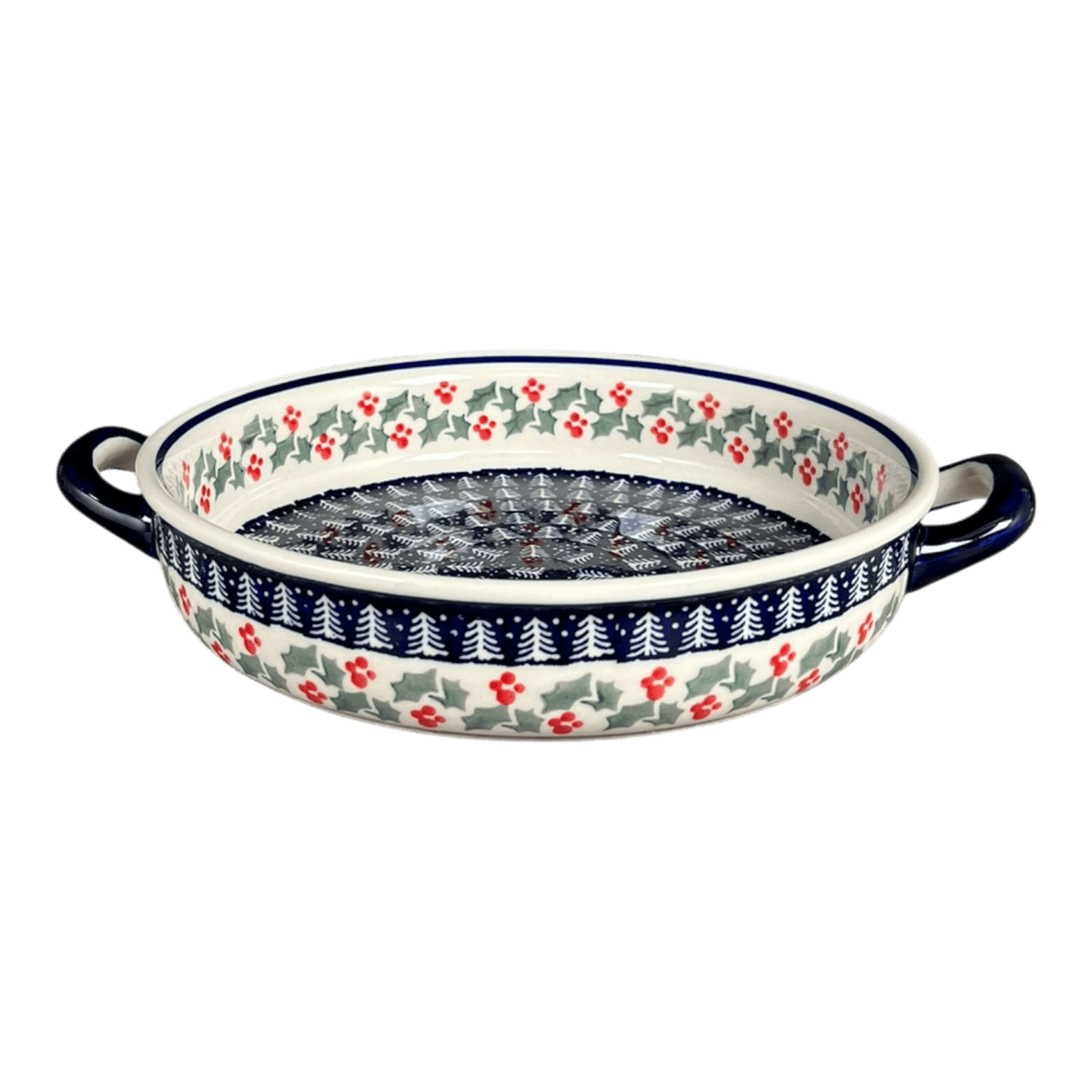 Casserole, Round, Handles, 9.25" in "Holiday Cheer" by Manufaktura | Z140T-NOS2