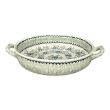 Casserole, Round, Handles, 9.25" in "Woven Blues" by Manufaktura | Z140T-P182